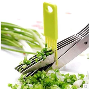 5-Blade Stainless Steel Herb Scissors with Multi-functionality