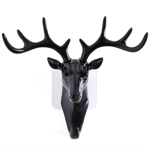 Decorative Deer Head Self-Adhesive Wall and Door Hook Hanger