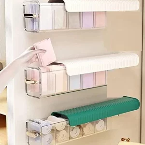 Quirk Drawer Organizer Set: Wall Mount 5-Cell Storage Boxes with Acrylic Organizers