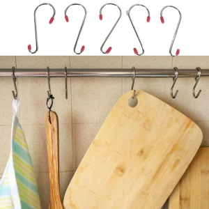 S-Shaped Stainless Steel Hooks: Kitchenware Organizer Set (5-Piece)