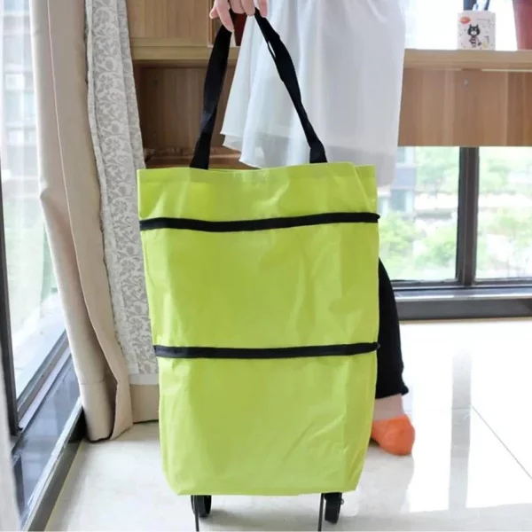 Folding Shopping Cart Bag Trolley - Portable Travel Luggage Carrier