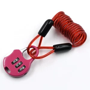 3-Digit Travel Combination Lock with Safety Lanyard and Disc Brake Lock Reminder Cable