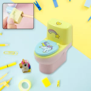 Toilet Shaped Plastic Pencil Sharpener Set